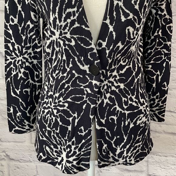 Jones New York Collection Petite Open Front Floral Print Cardigan - Picture 3 of 9